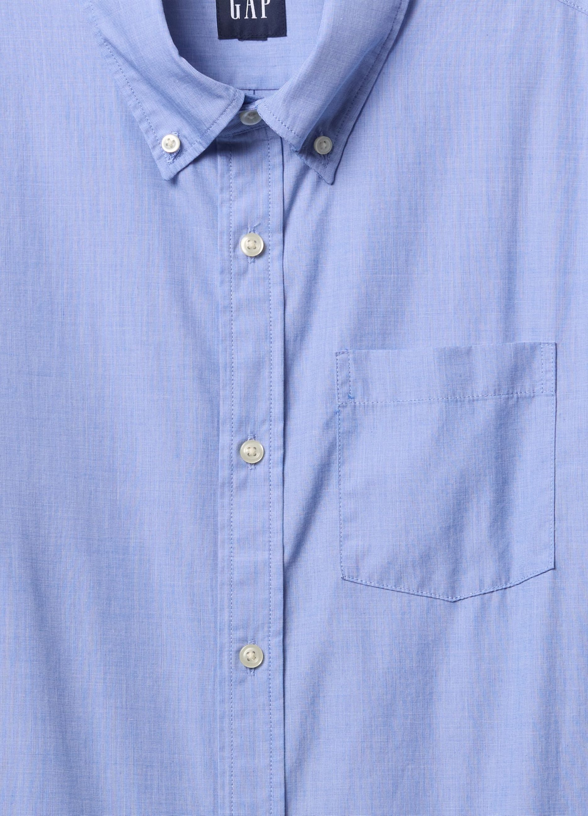 Blue cotton shirt with chest pocket