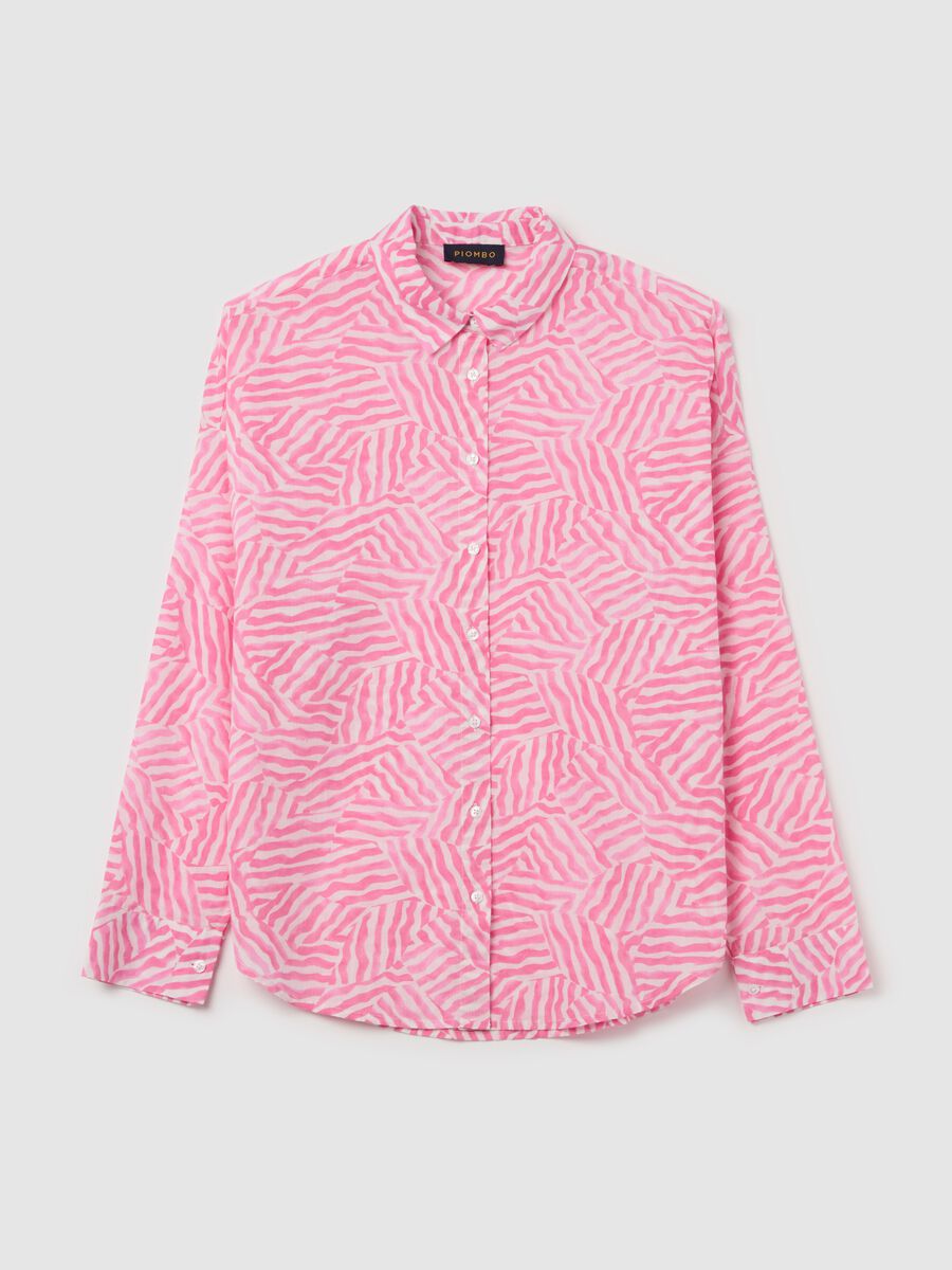 Cotton shirt with patterned print_4