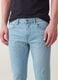 Light blue slim-fit stretch cotton jeans_4