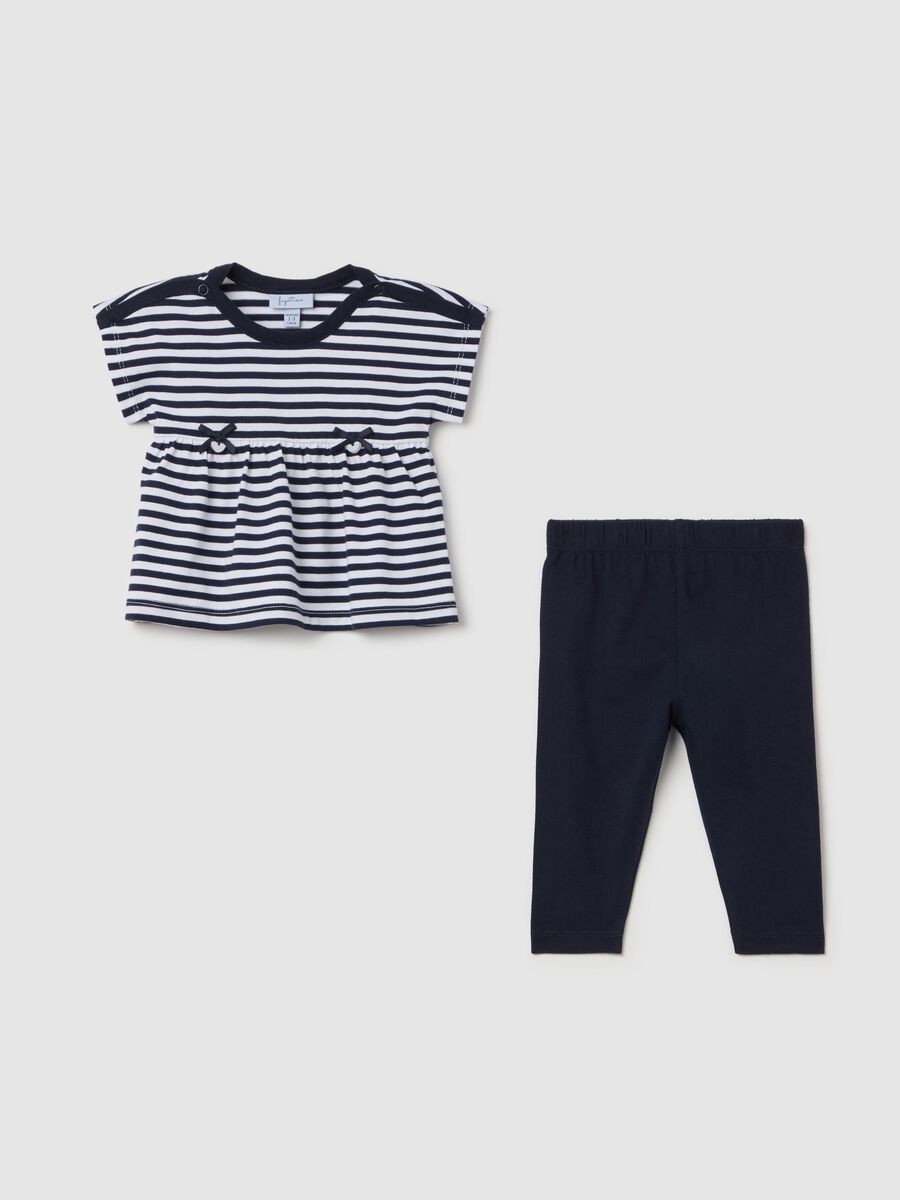 Cotton jogging set with striped pattern_0