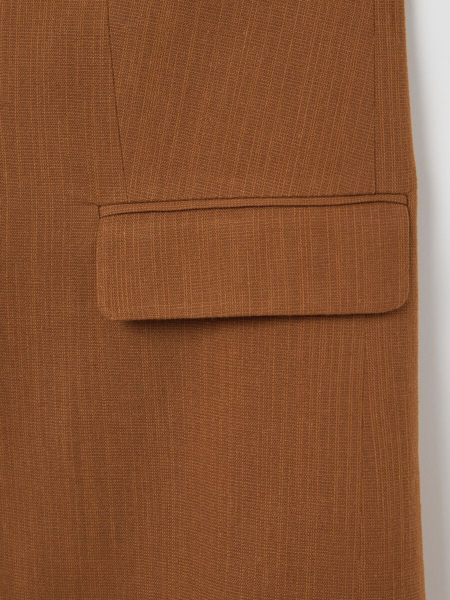 Brown gilet in cotton and viscose_5