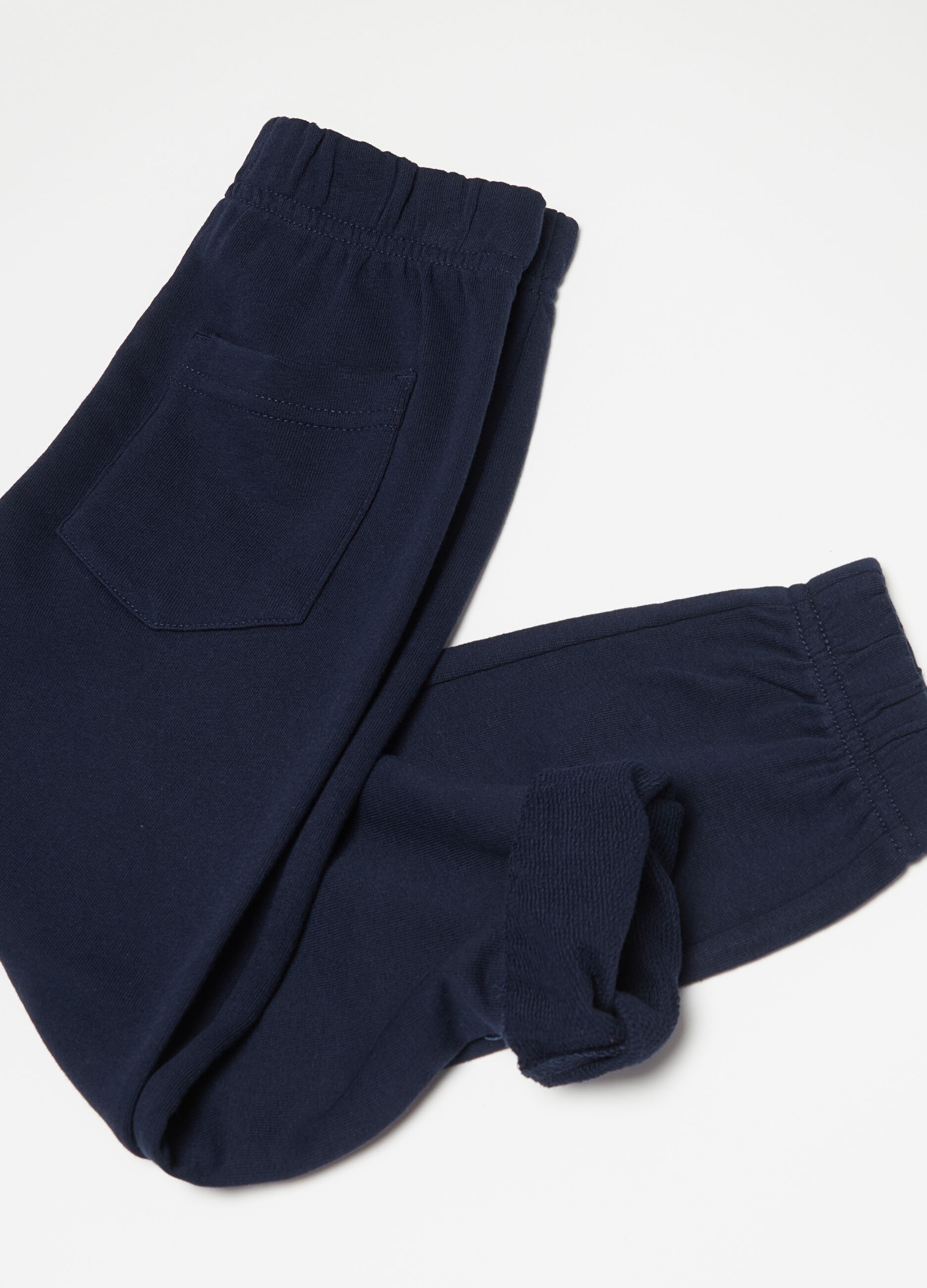 Fleece joggers with elasticated edging