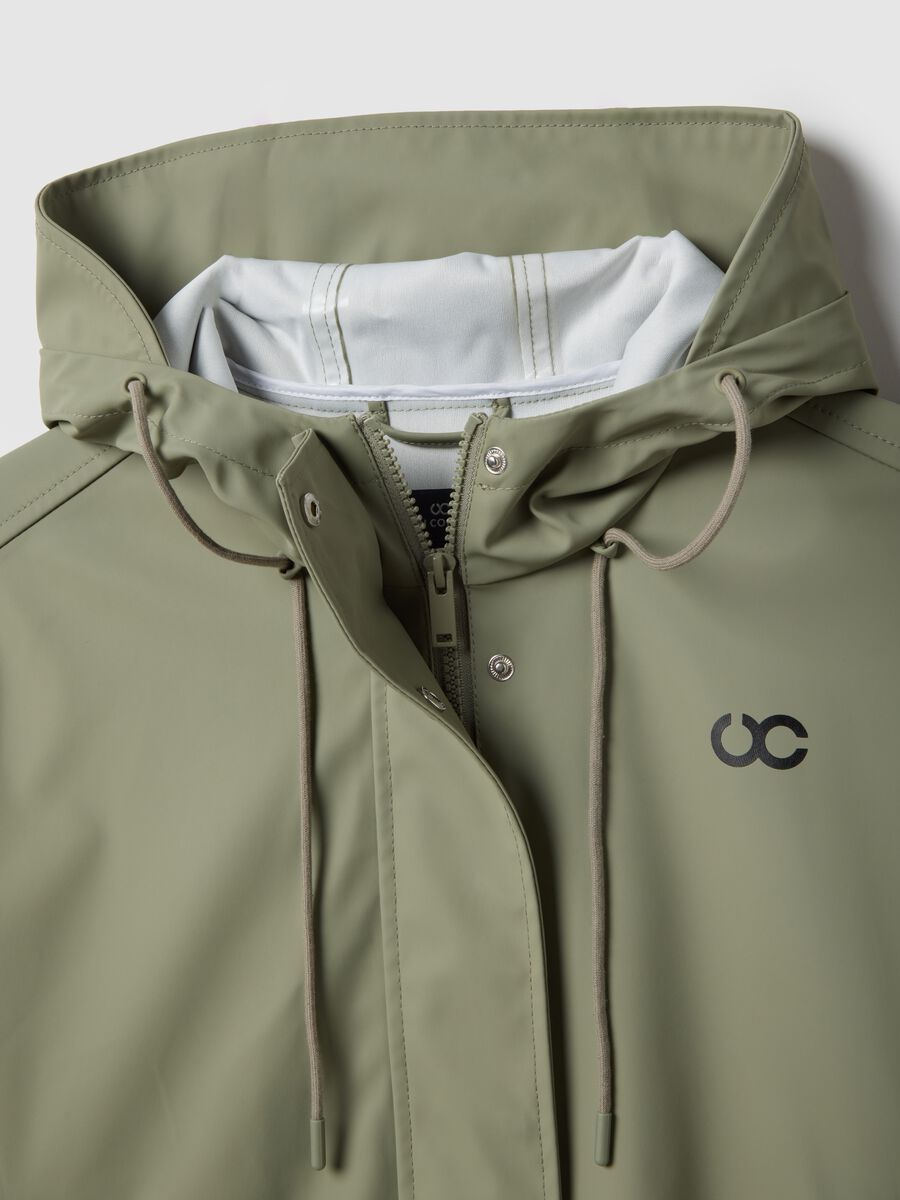 Green waterproof hooded jacket regular fit_5