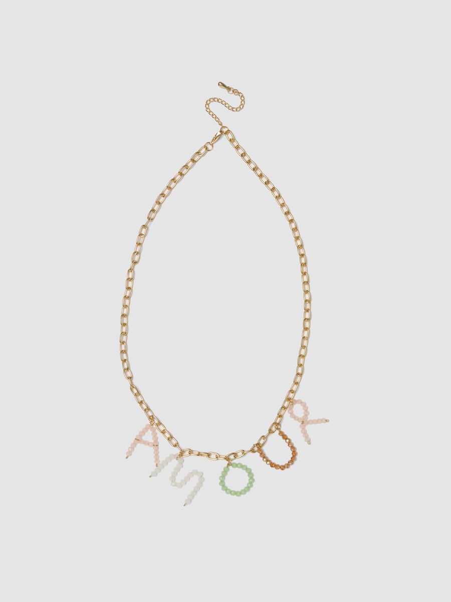 Multicoloured necklace with lettering_0