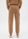 Brown regular fit cotton blend cargo trousers_2