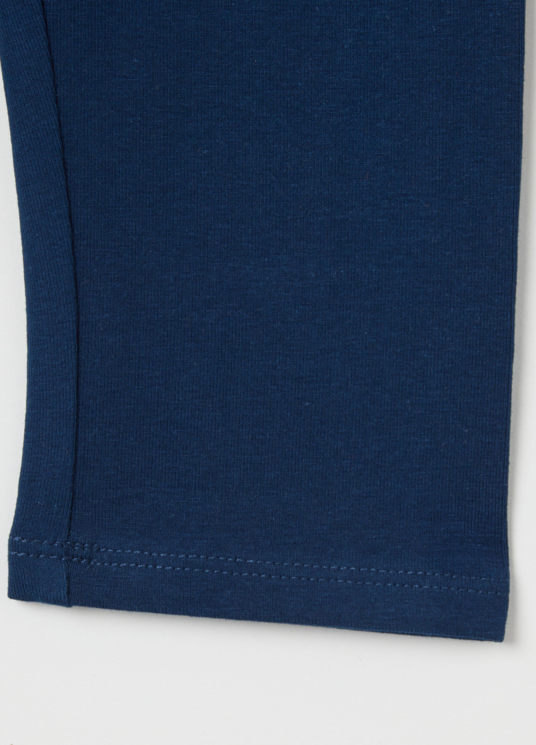 Leggings da bambina in cotone elasticizzato blu regular fit
