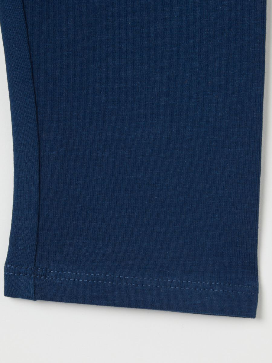 Blue stretch cotton leggings OVS Kids_3