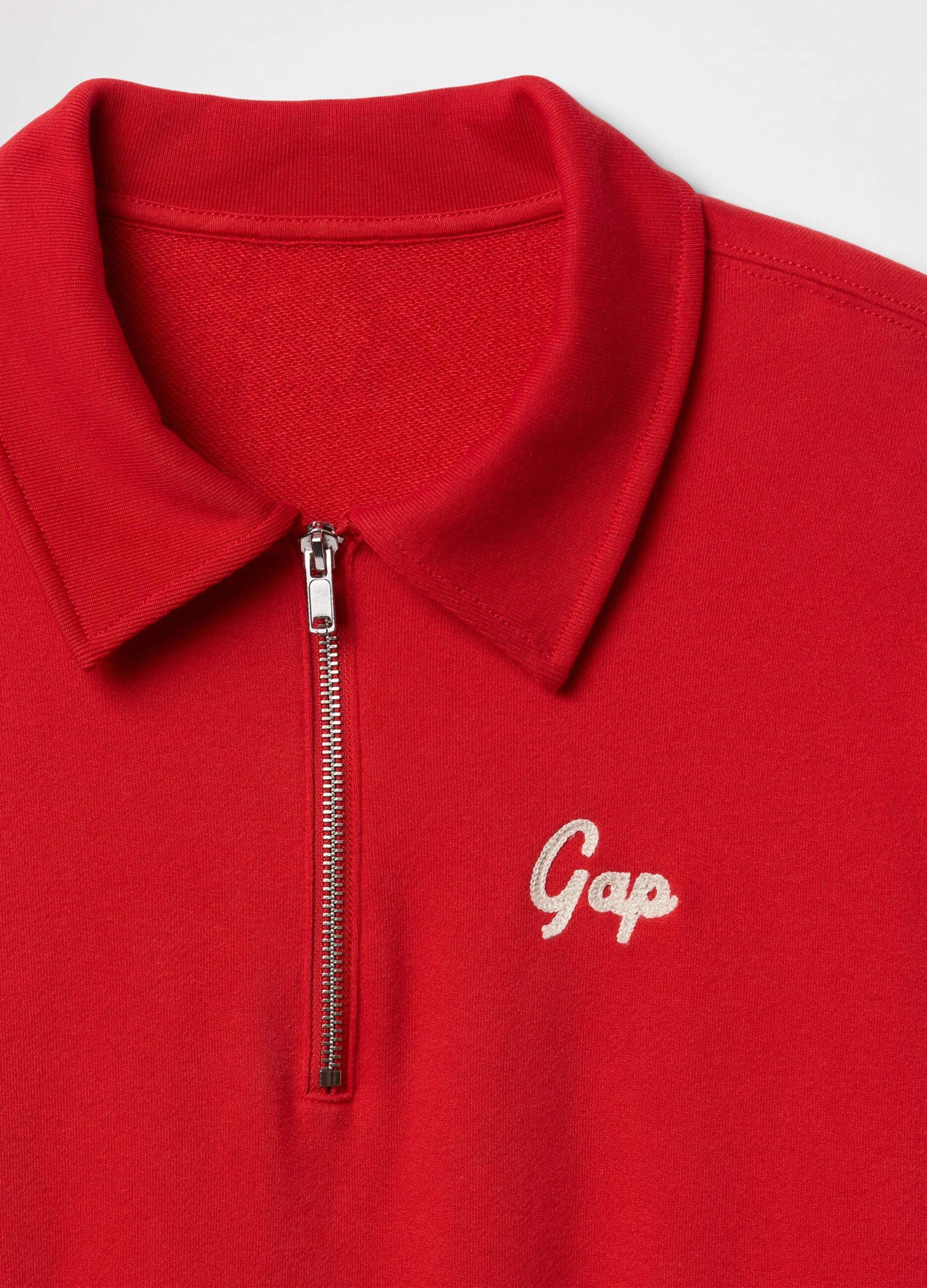 Red Gap Sweatshirt with Collar and Zip