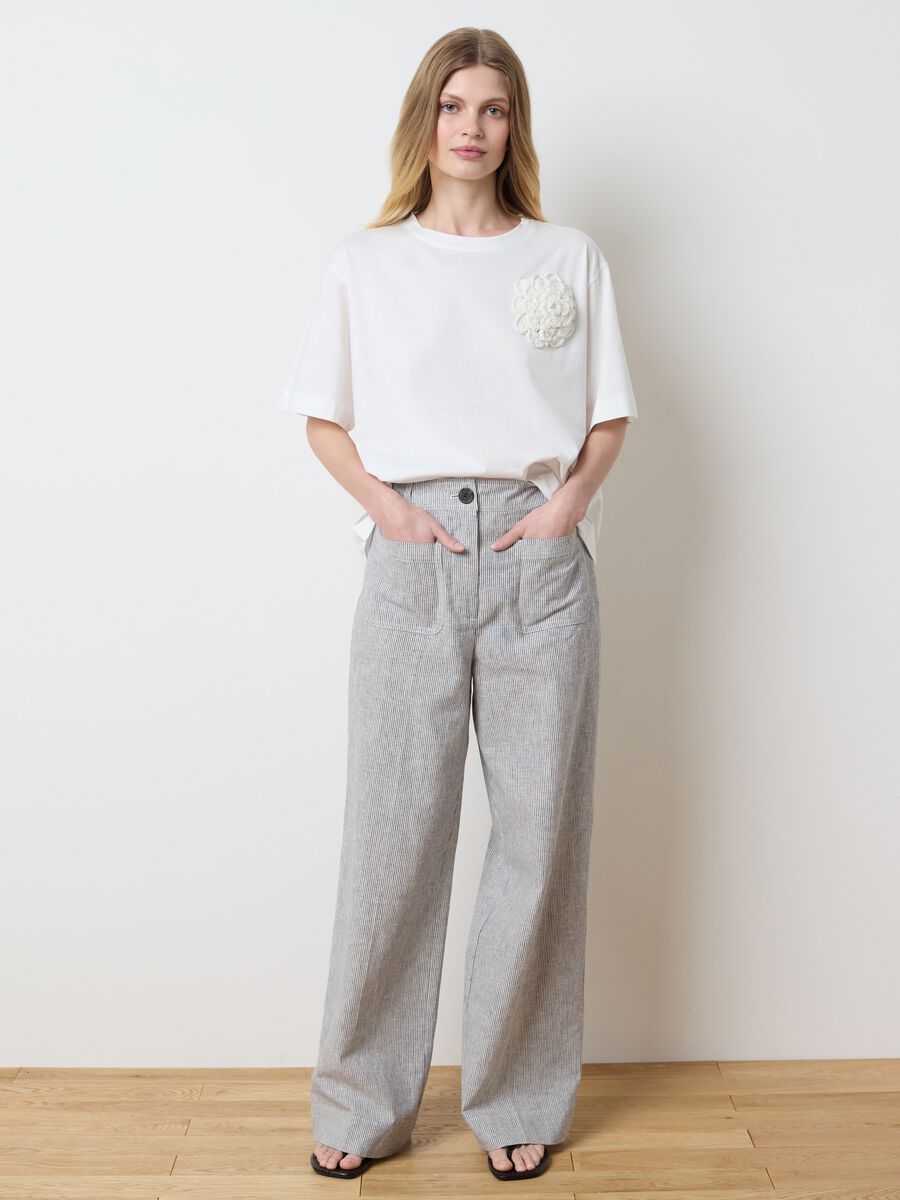 Women’s T-shirt in white 100% cotton with regular fit_2