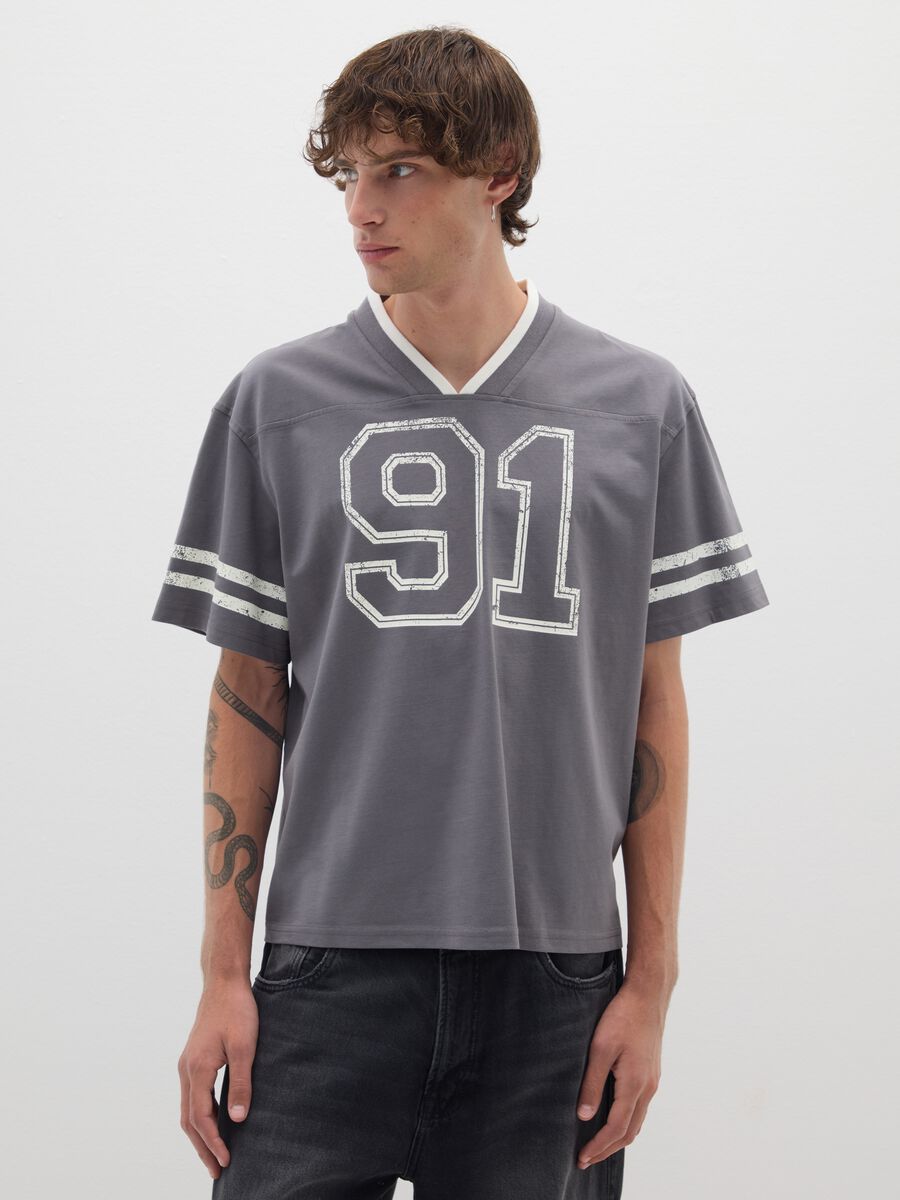 Grey pure cotton regular fit T-shirt_0
