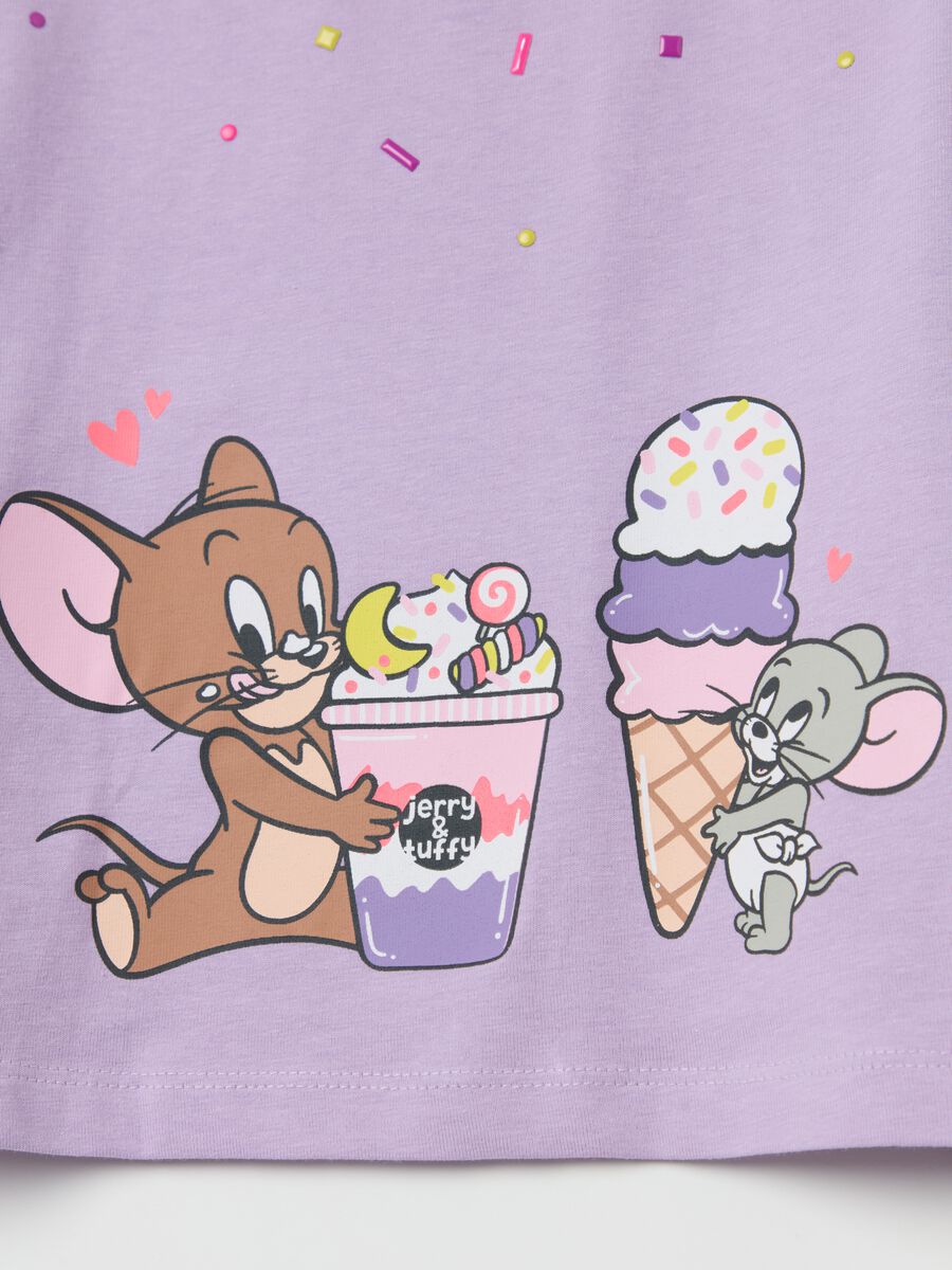 T-shirt with flounce and Jerry print_3