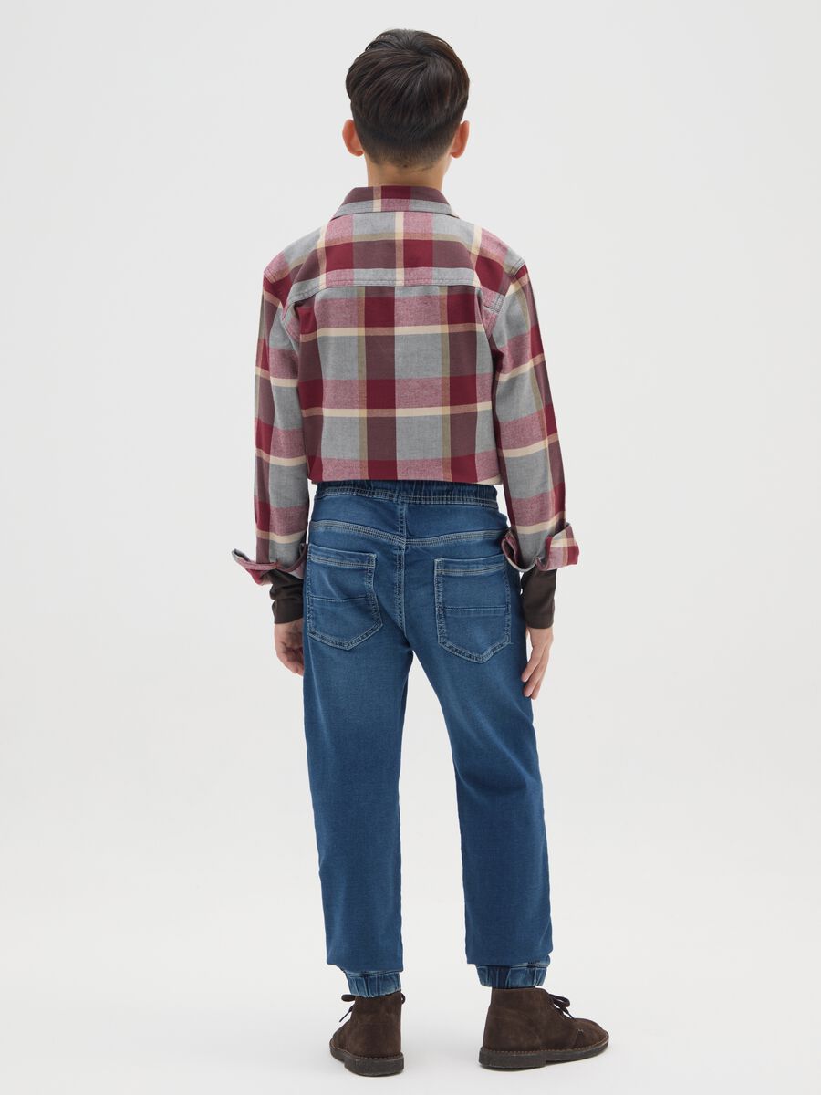 Boy's blue cotton regular fit jog denim_1