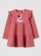 Pink Stretch Cotton Blend Girl's Dress_0