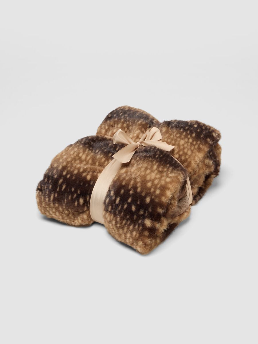 Coperta marrone con fantasia maculata_0
