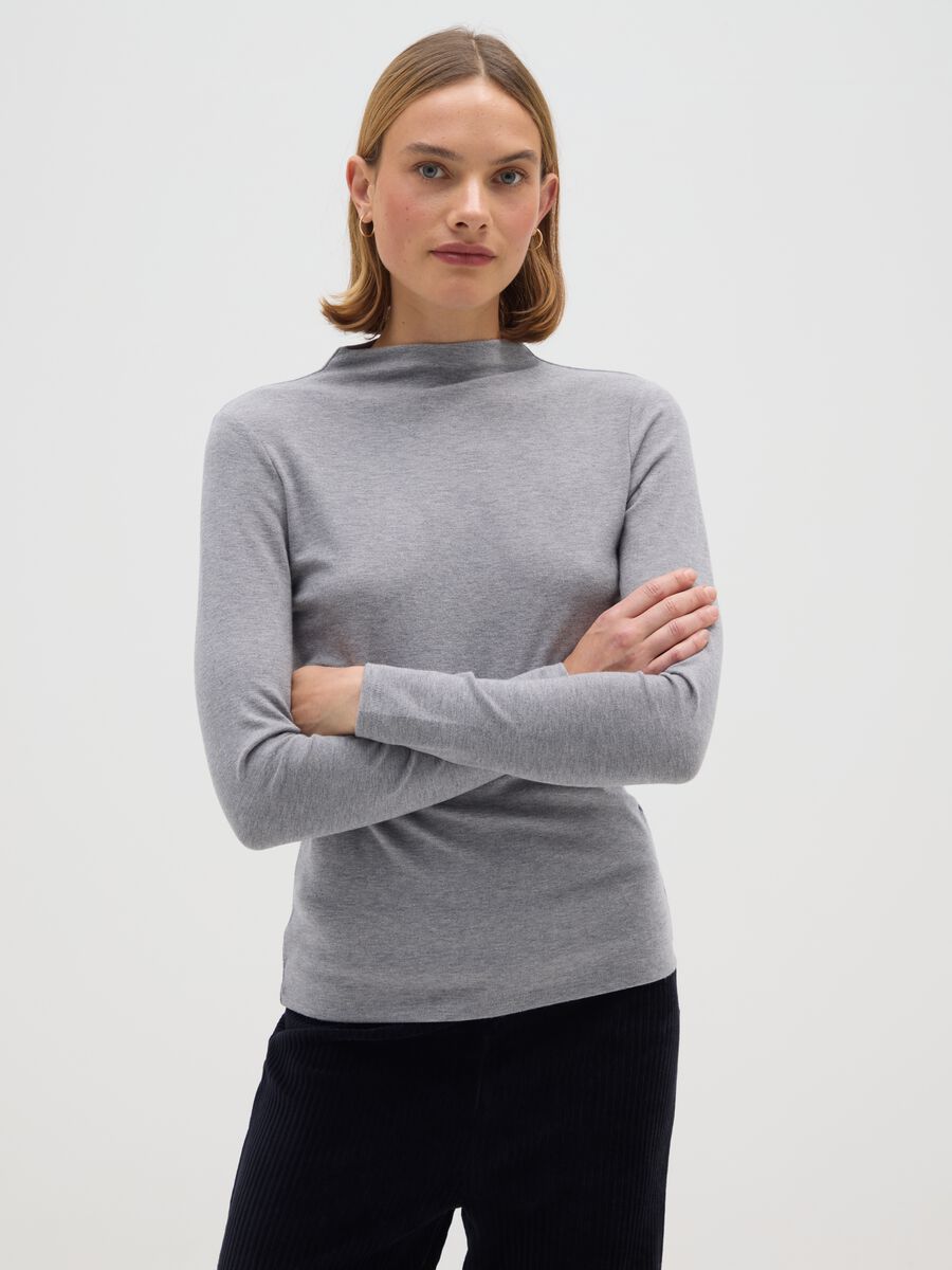 Grey regular fit long sleeve shirt_0