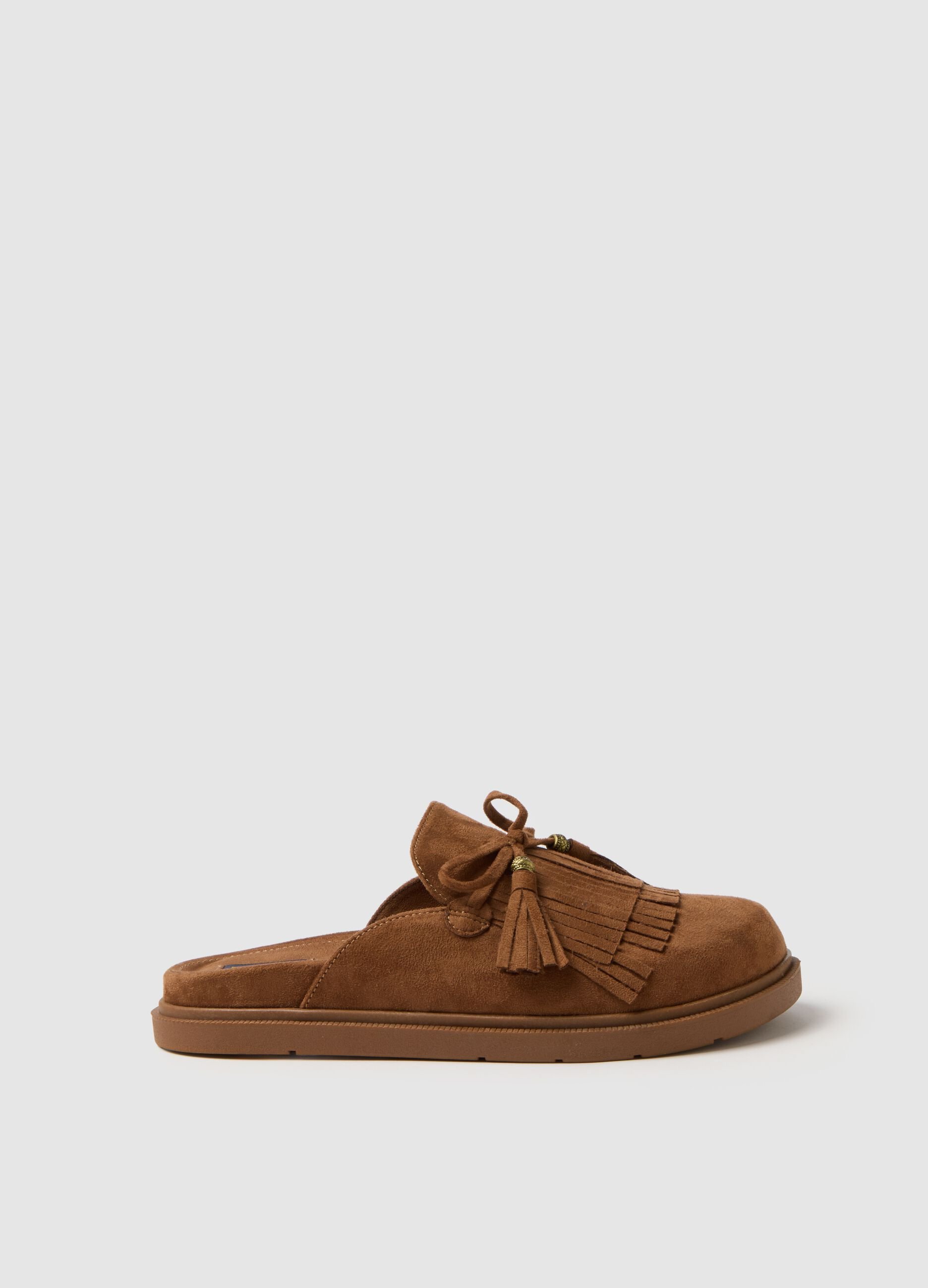 Brown Fringe Loafers