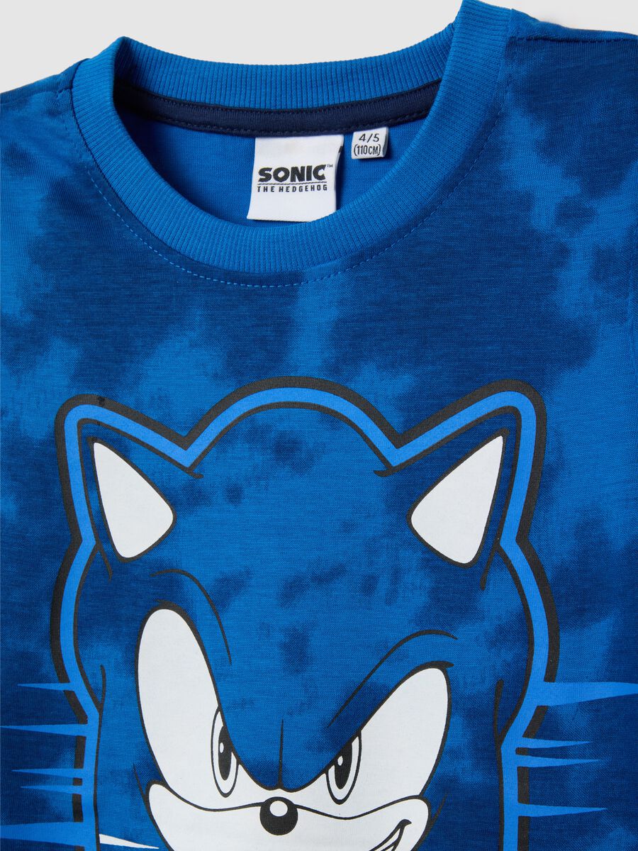 Canotta da bambino in puro cotone blu regular fit con stampa Sonic_2