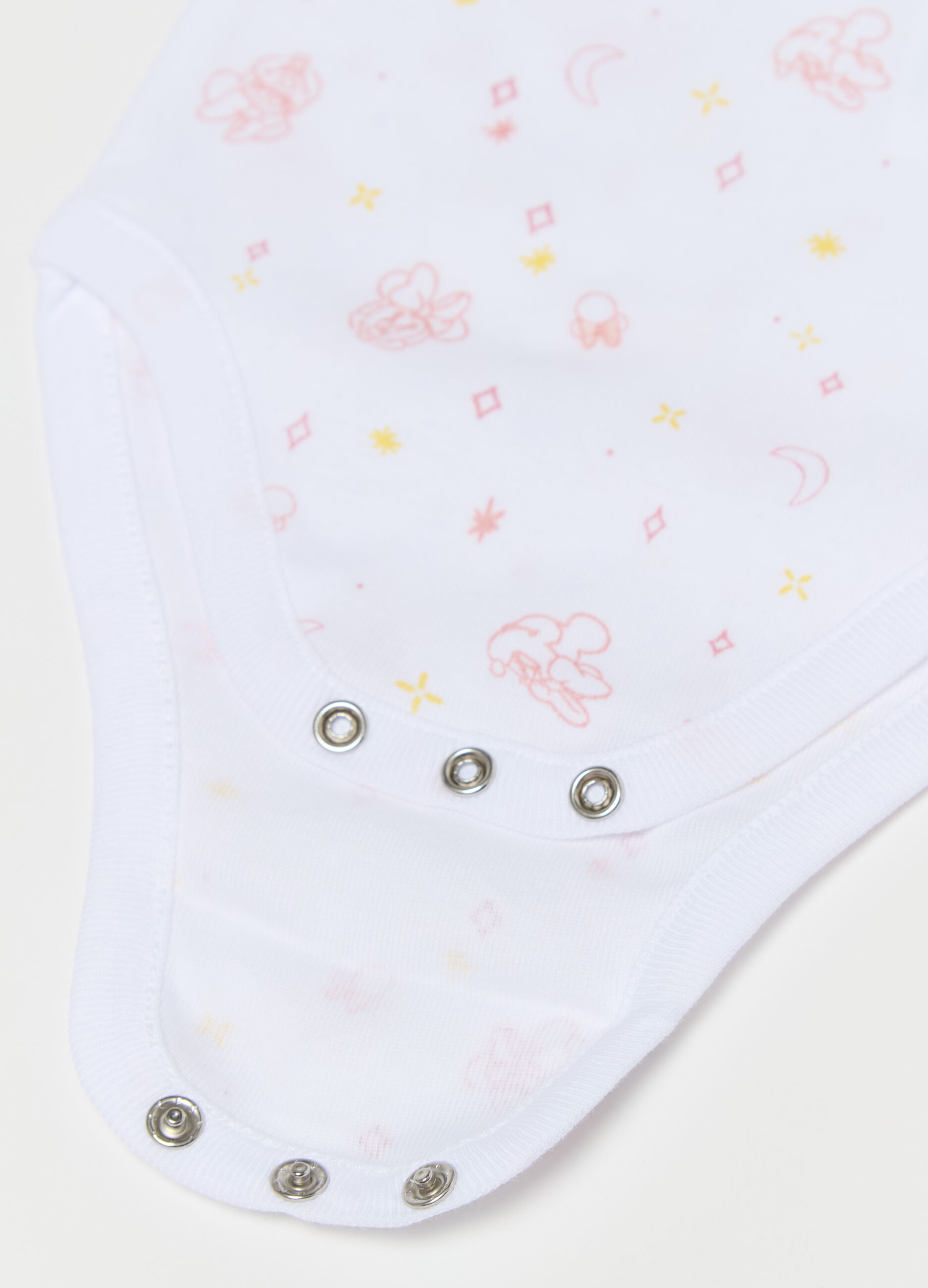 Two-pack organic cotton bodysuits with Minnie Mouse print