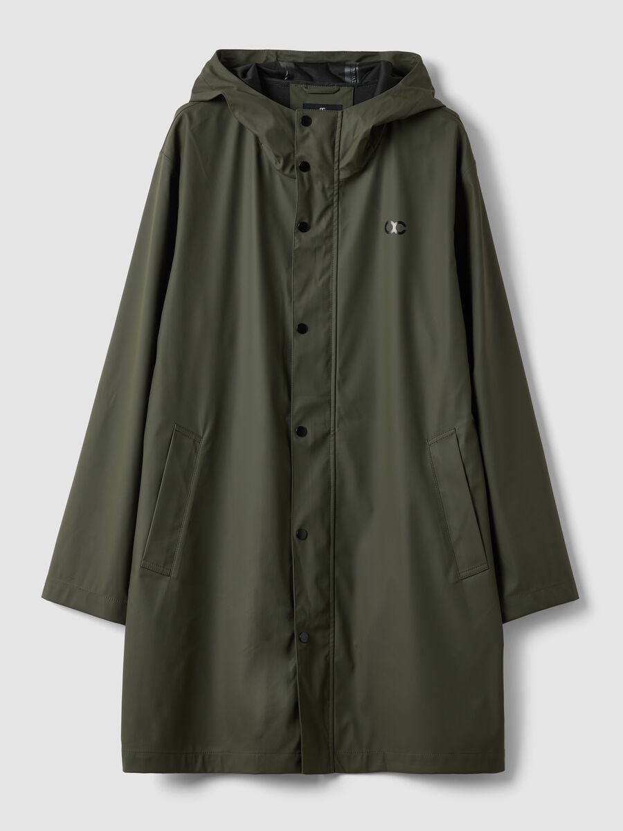Green regular-fit raincoat with zip_4