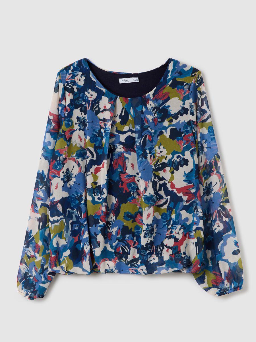 Long-sleeved blouse with floral print_4