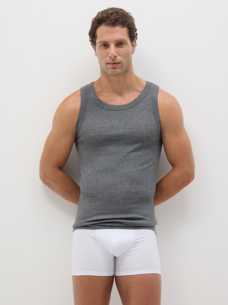 Men's Grey Pure Cotton Vest_0