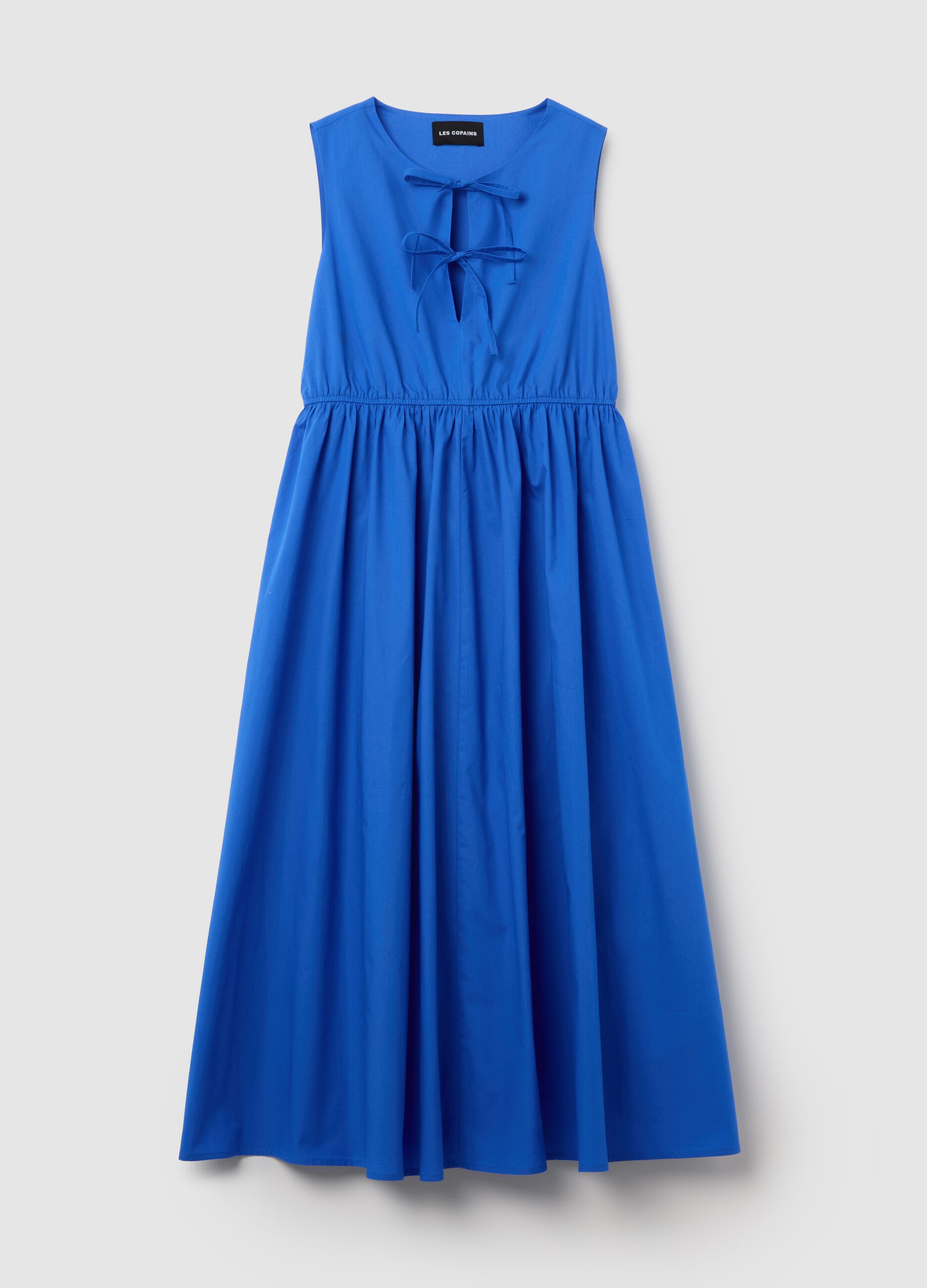 Abito lungo da donna in puro cotone blu regular fit