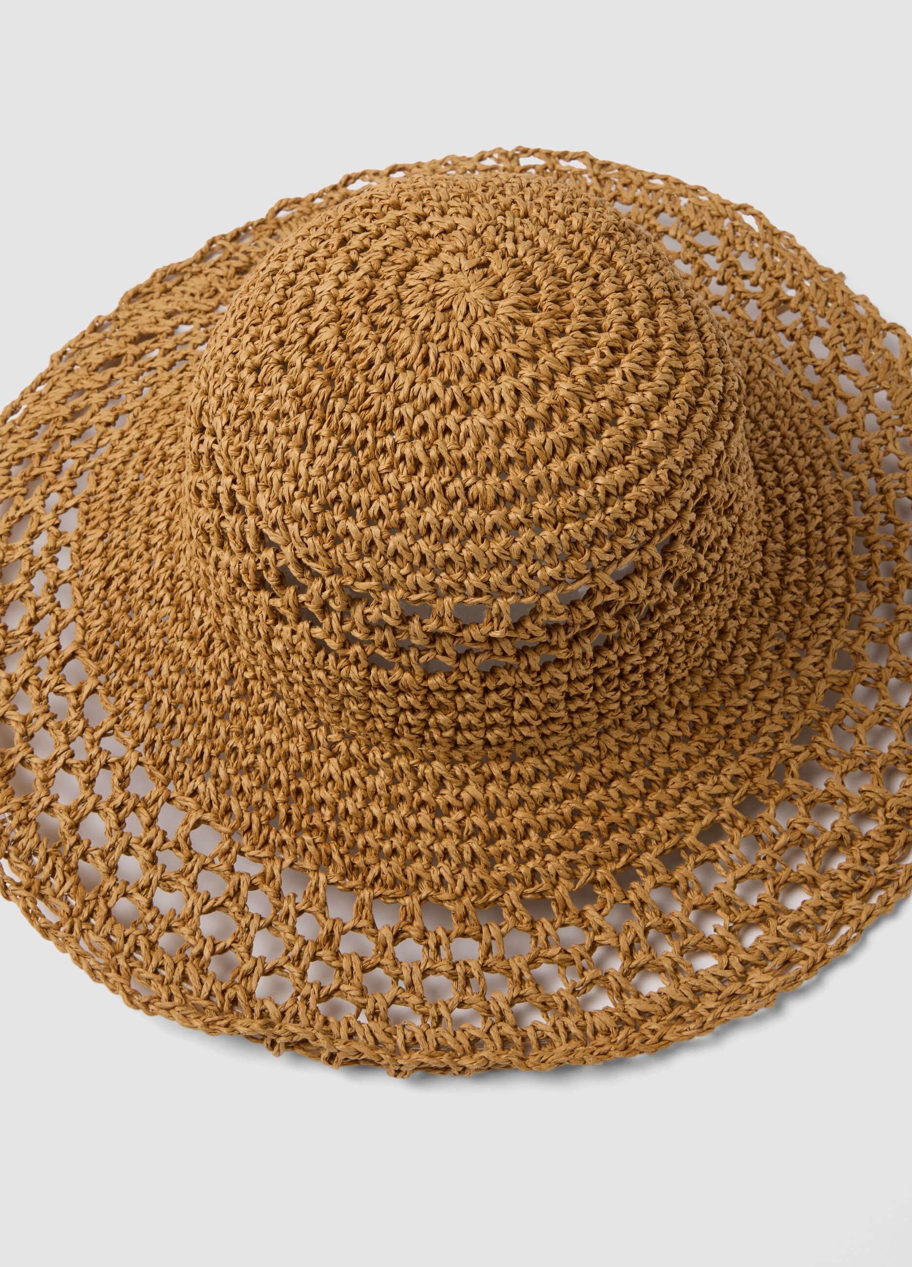 Pure paper-fibre hat in brown