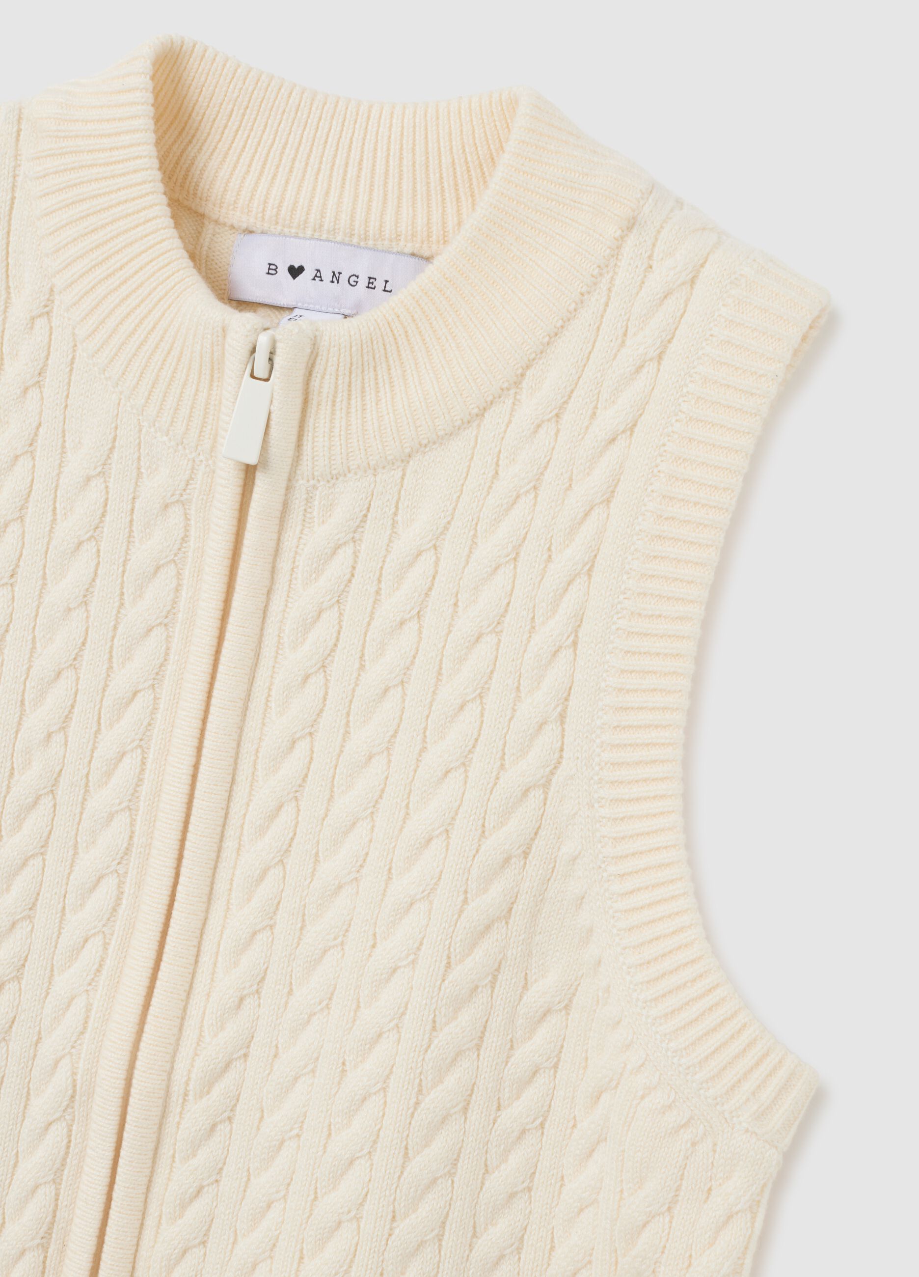 Gilet in misto cotone beige regular fit