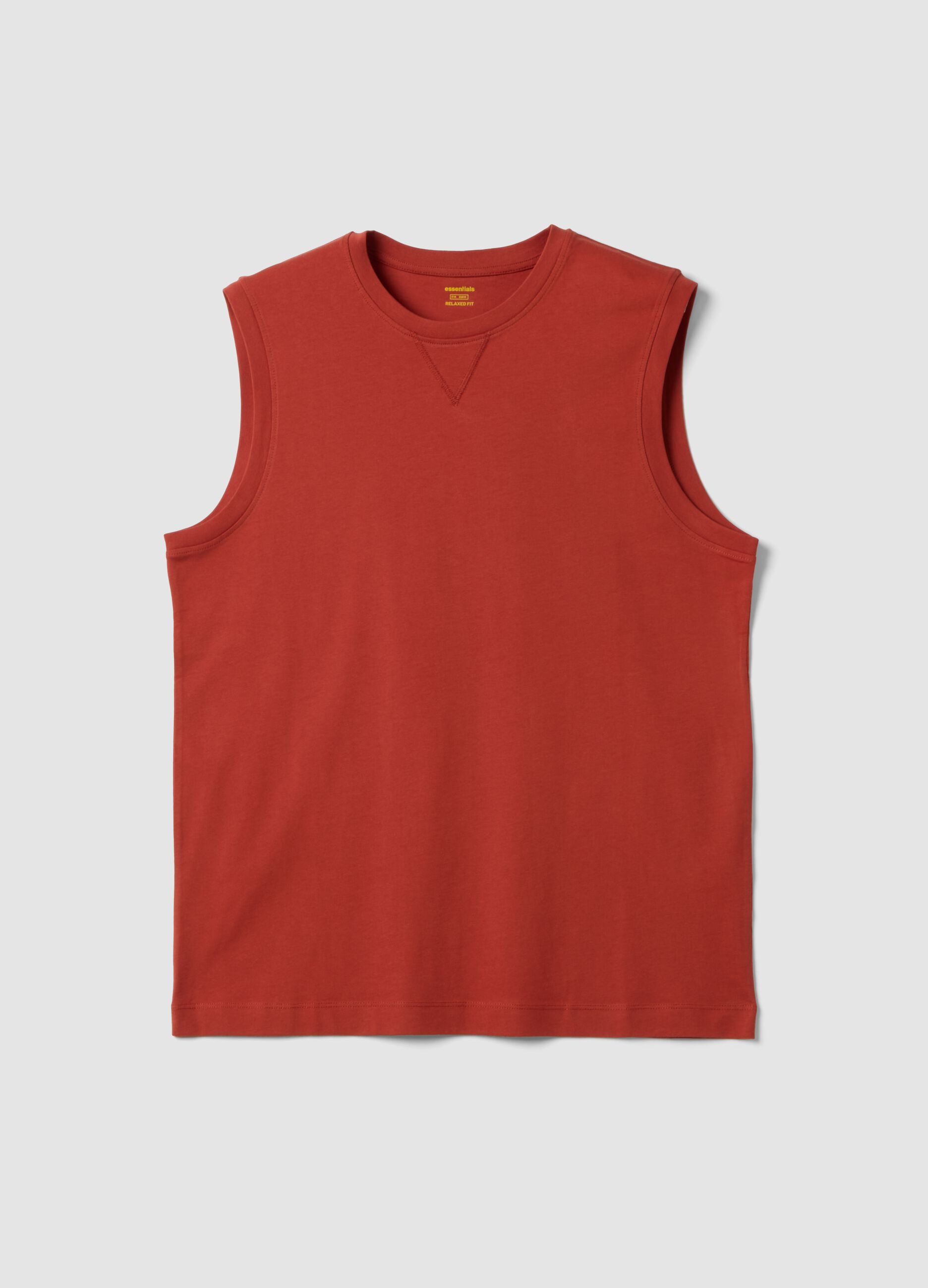 Orange pure cotton vest