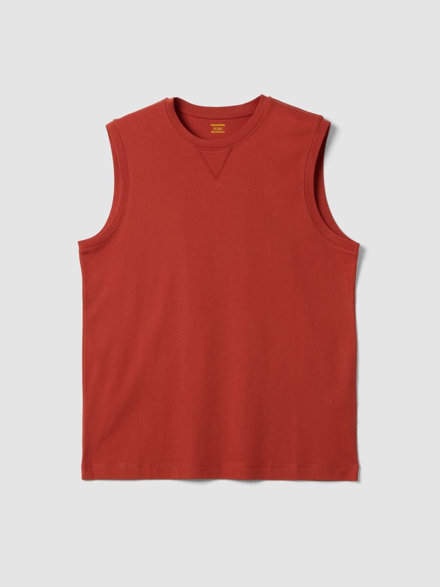 Orange pure cotton vest_4