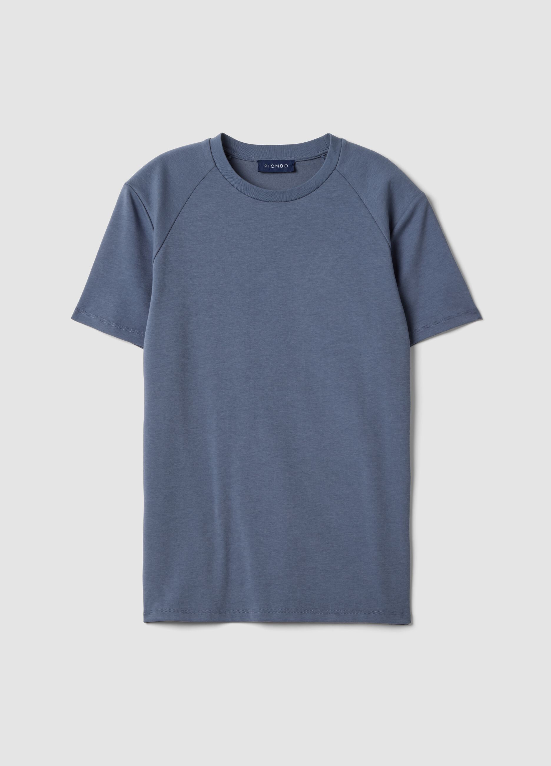 T-shirt grigia in misto cotone traspirante e ad asciugatura rapida