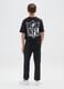 Kids' black regular fit cotton blend trousers with NFL logo_1