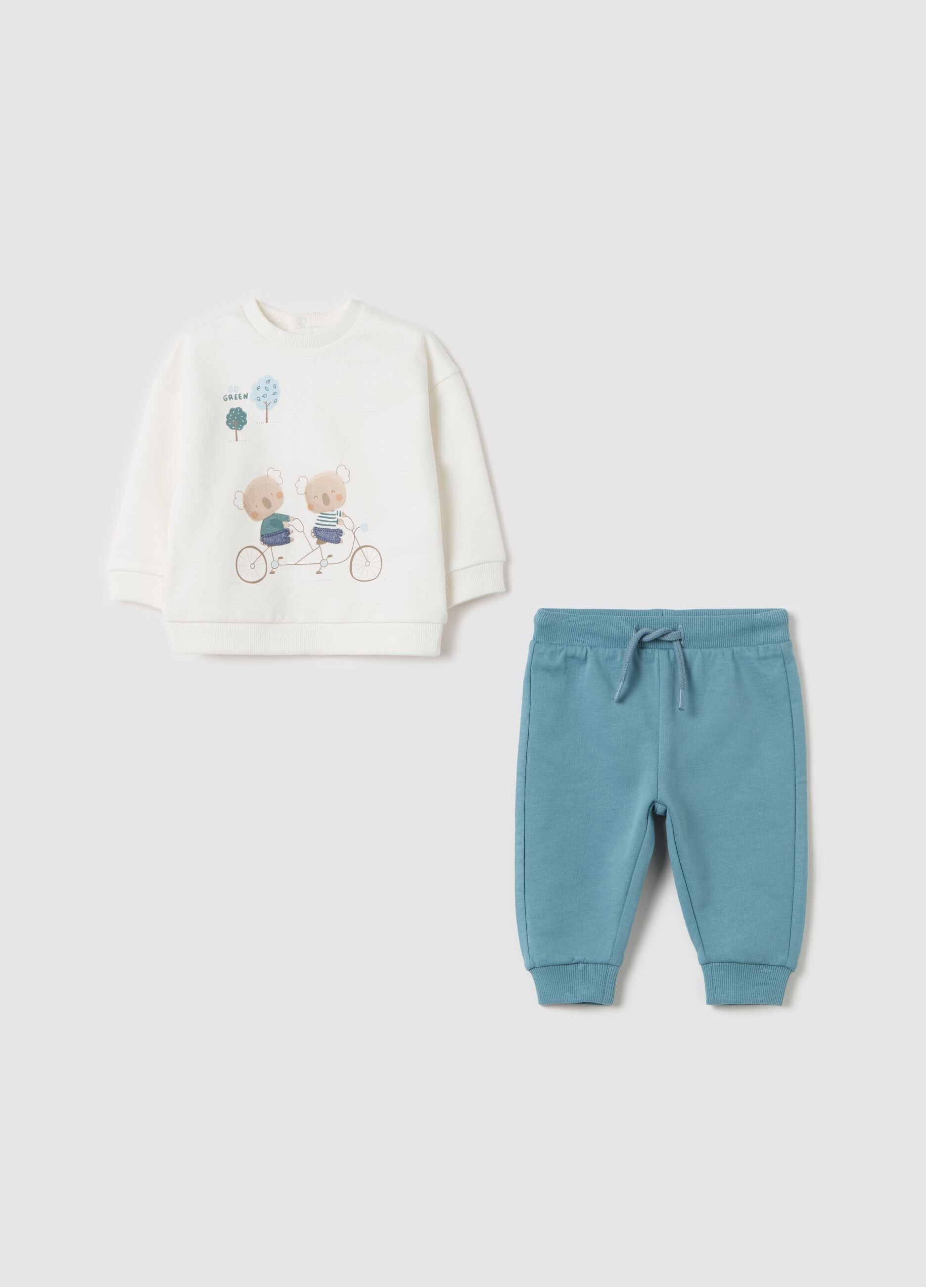 French terry jogging set with koala print