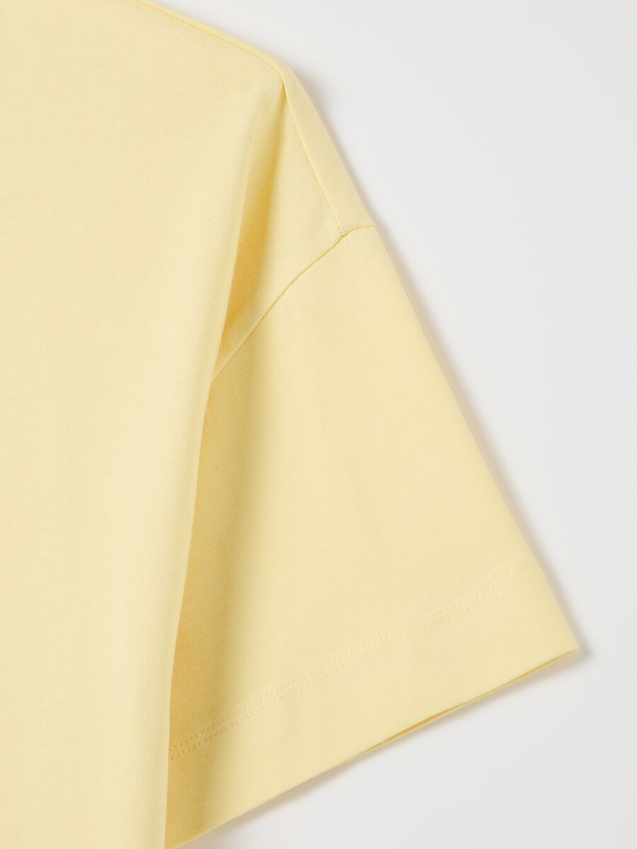 Les Copains Light Yellow Cotton T-shirt_5