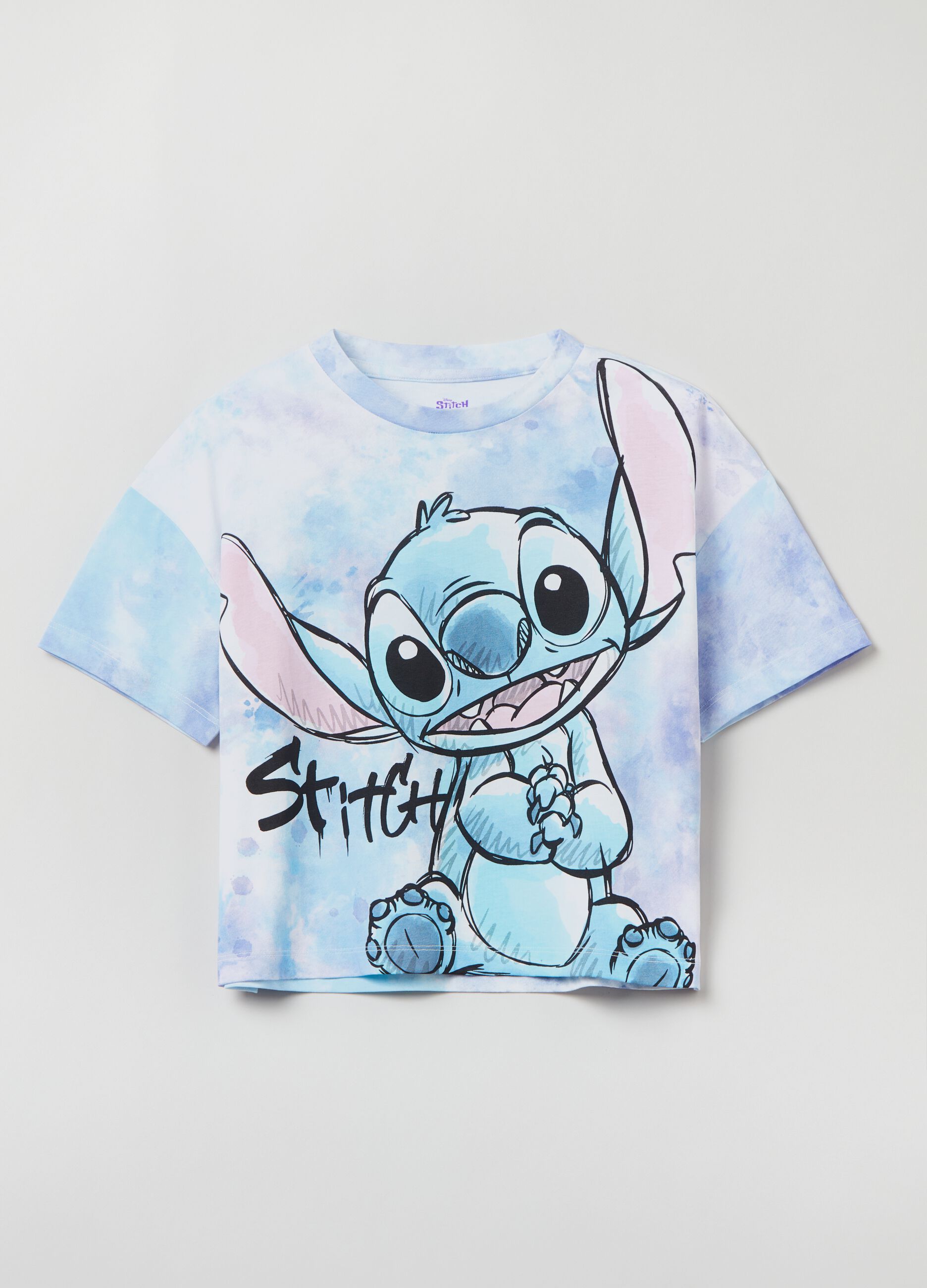 T-shirt in cotone con stampa Stitch