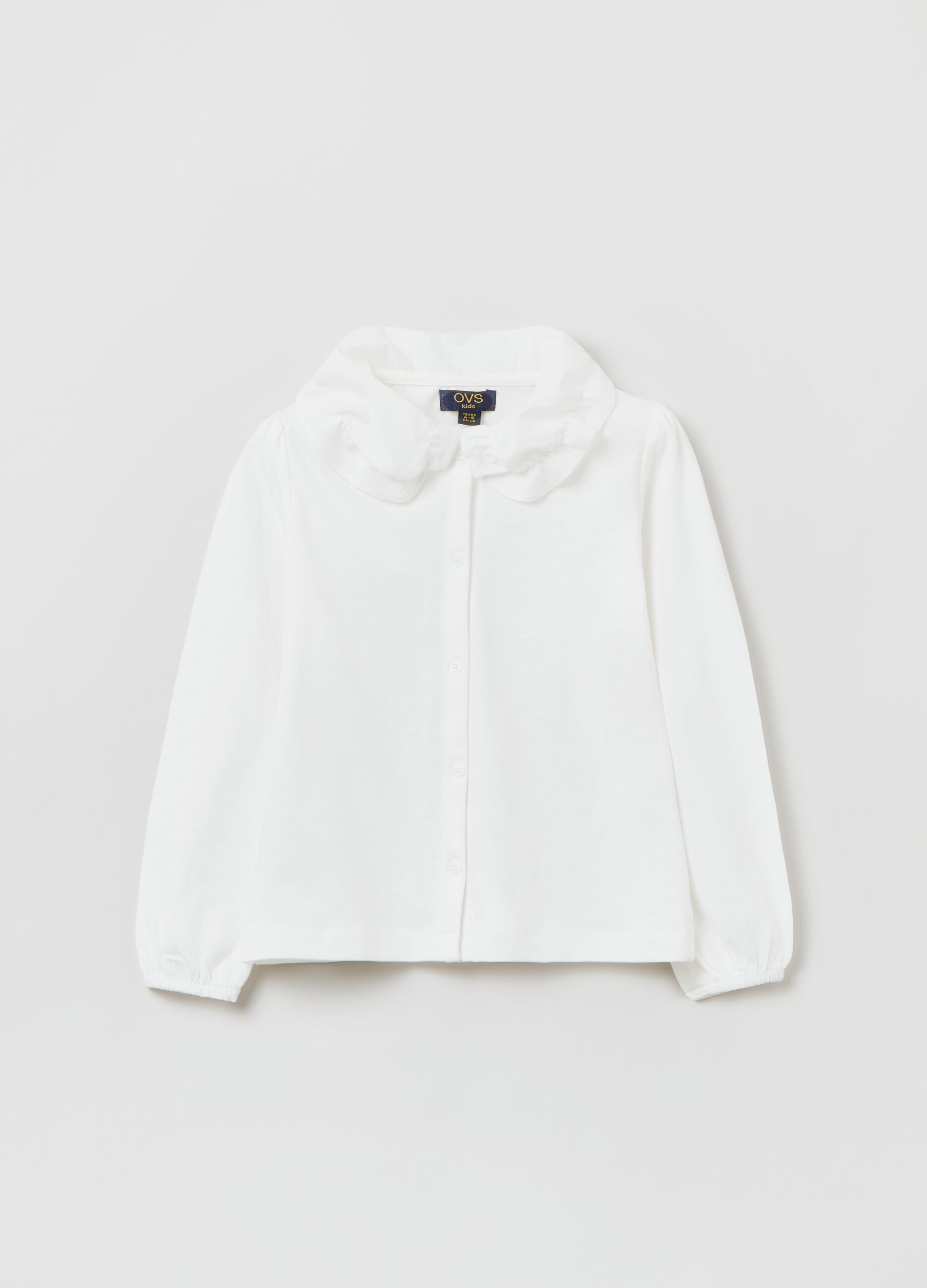 T-shirt a maniche lunghe con bottoni