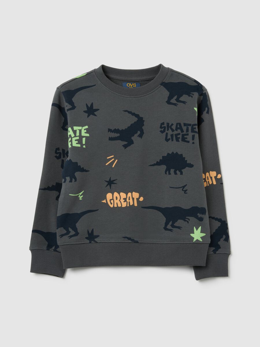 Grey regular fit children's sweatshirt in pure cotton_0