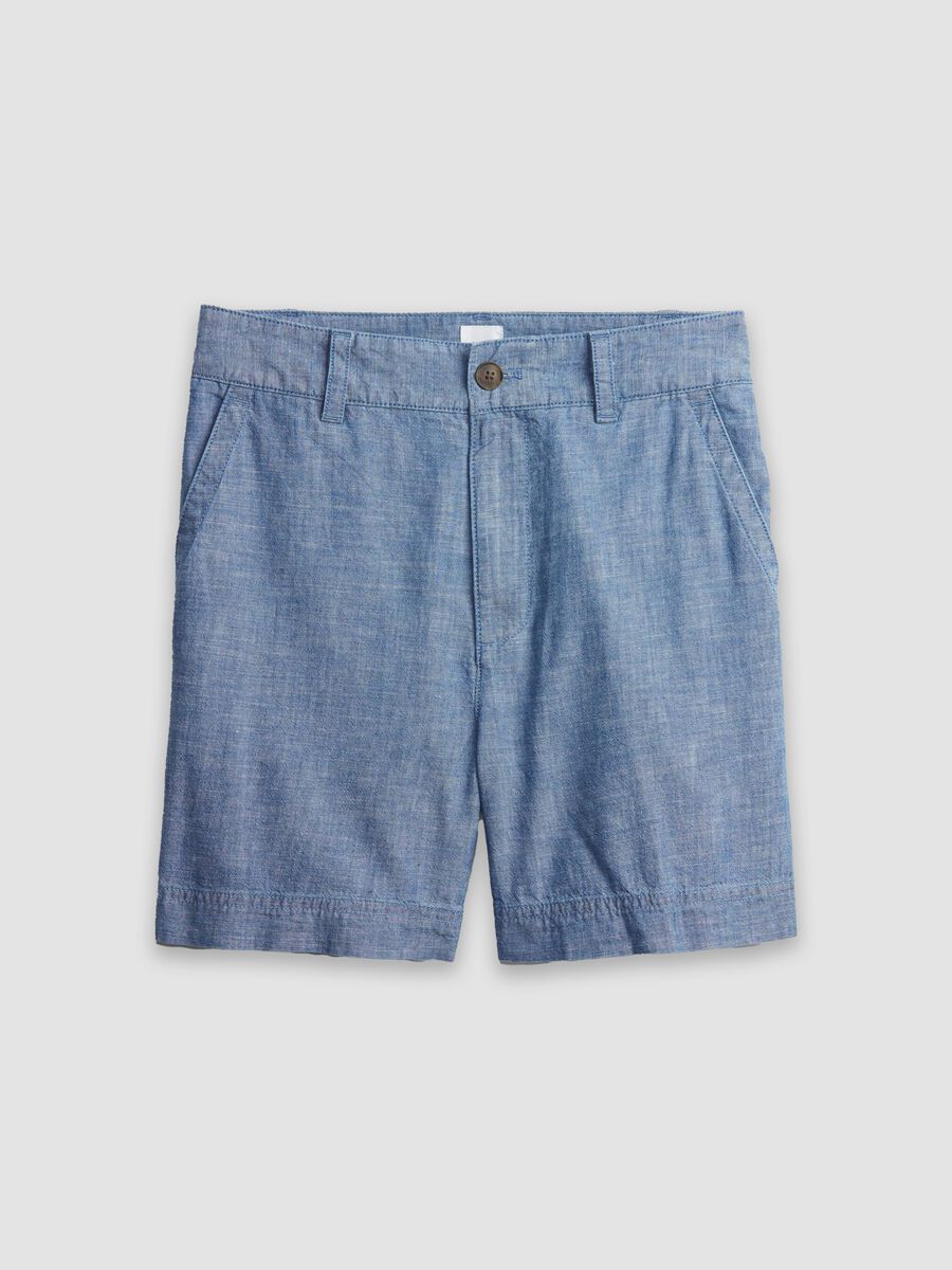 Chino shorts in chambray cotton_4