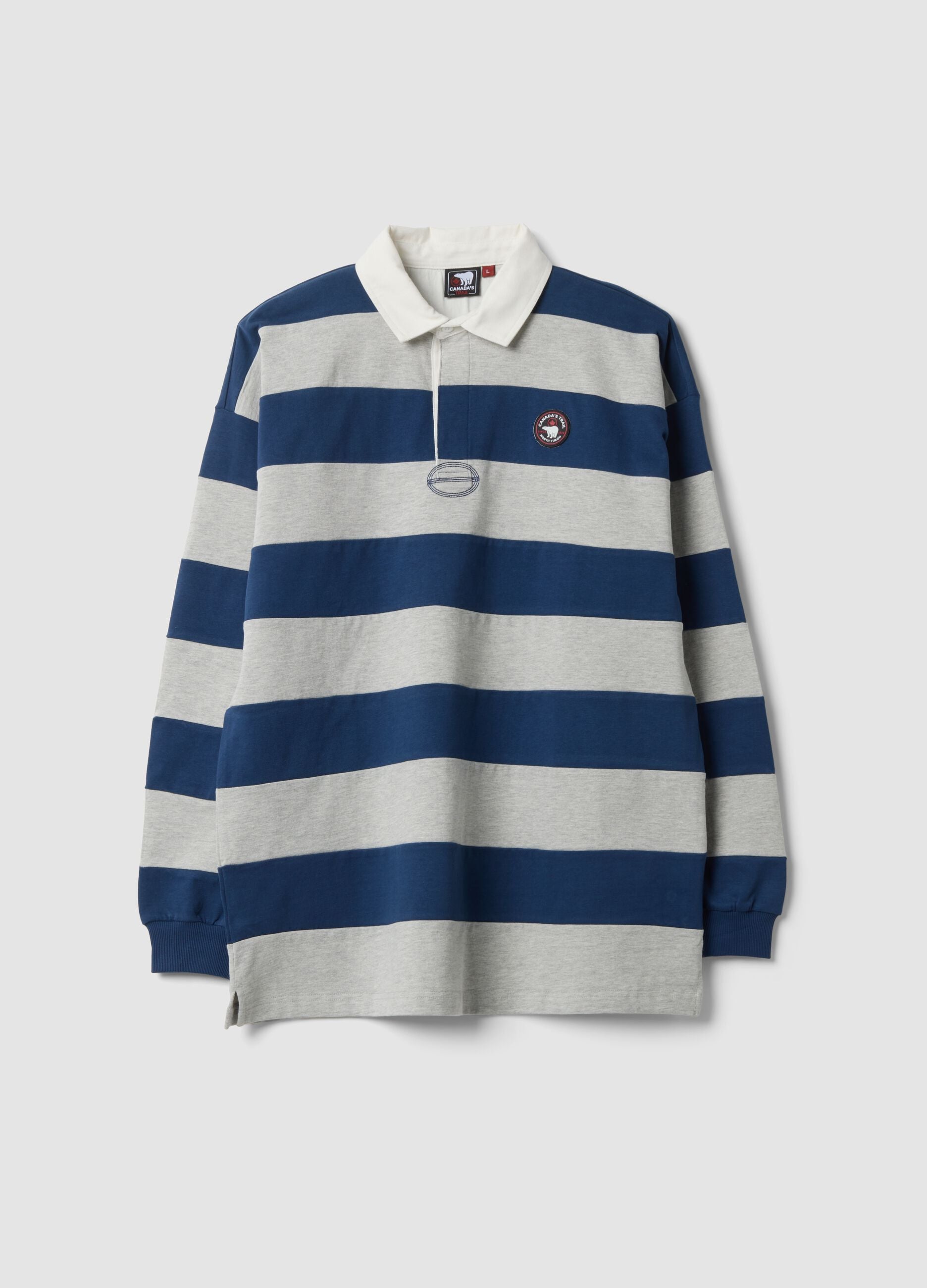 Multicolour striped rugby polo