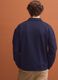 Felpa blu in tessuto elasticizzato con collo polo relaxed fit_3