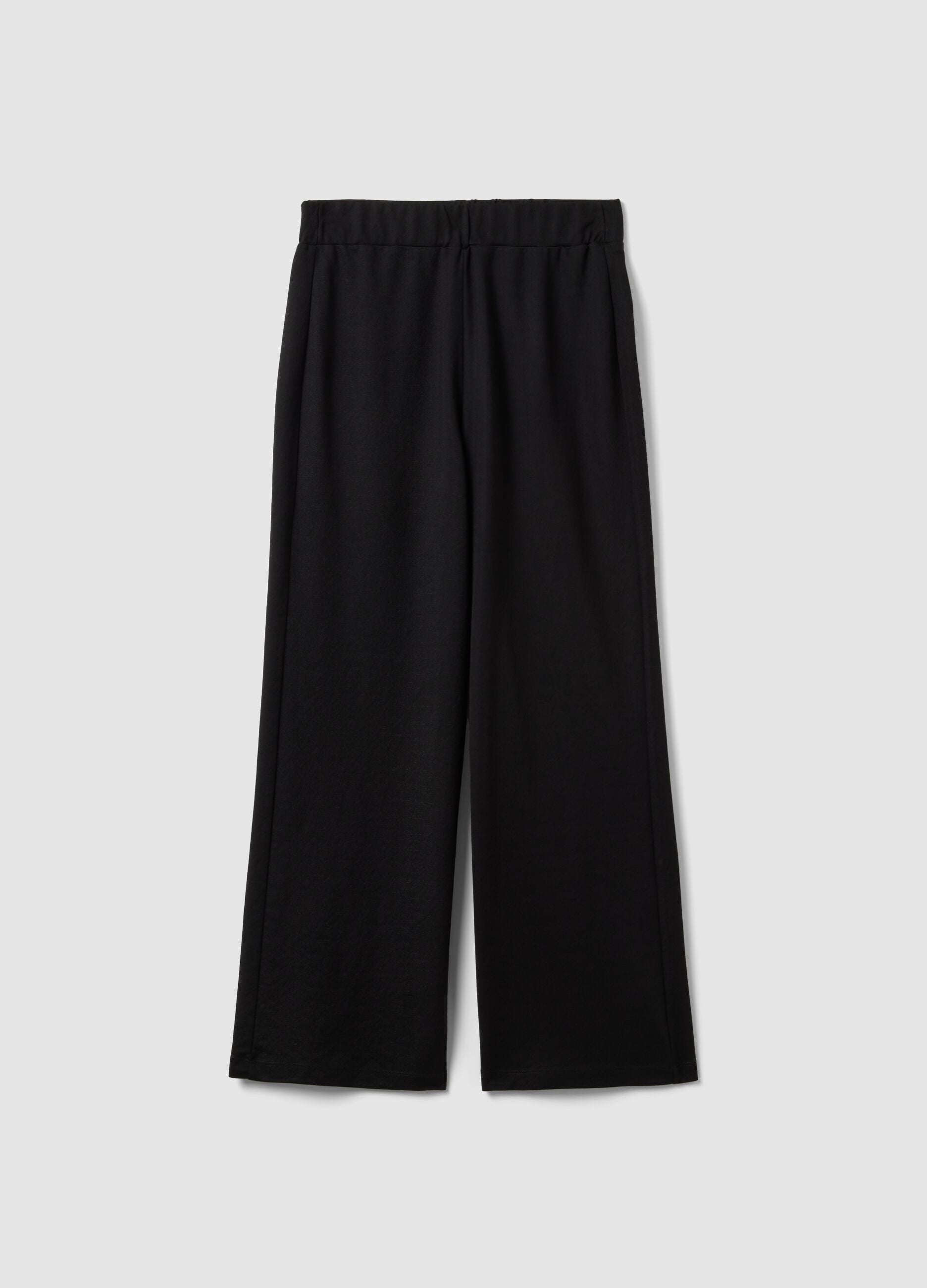 Black viscose-blend culotte trousers