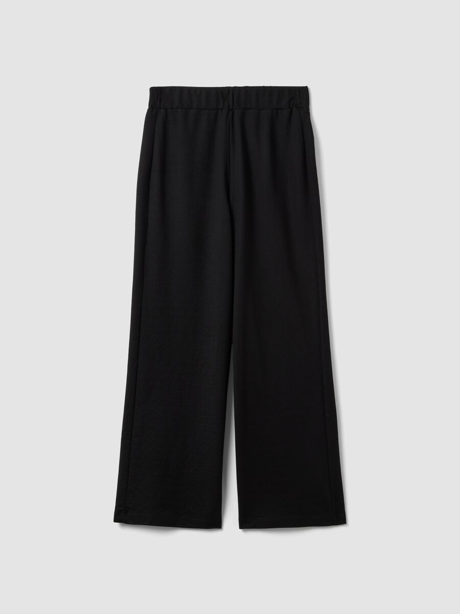 Pantaloni culotte neri in misto viscosa_4