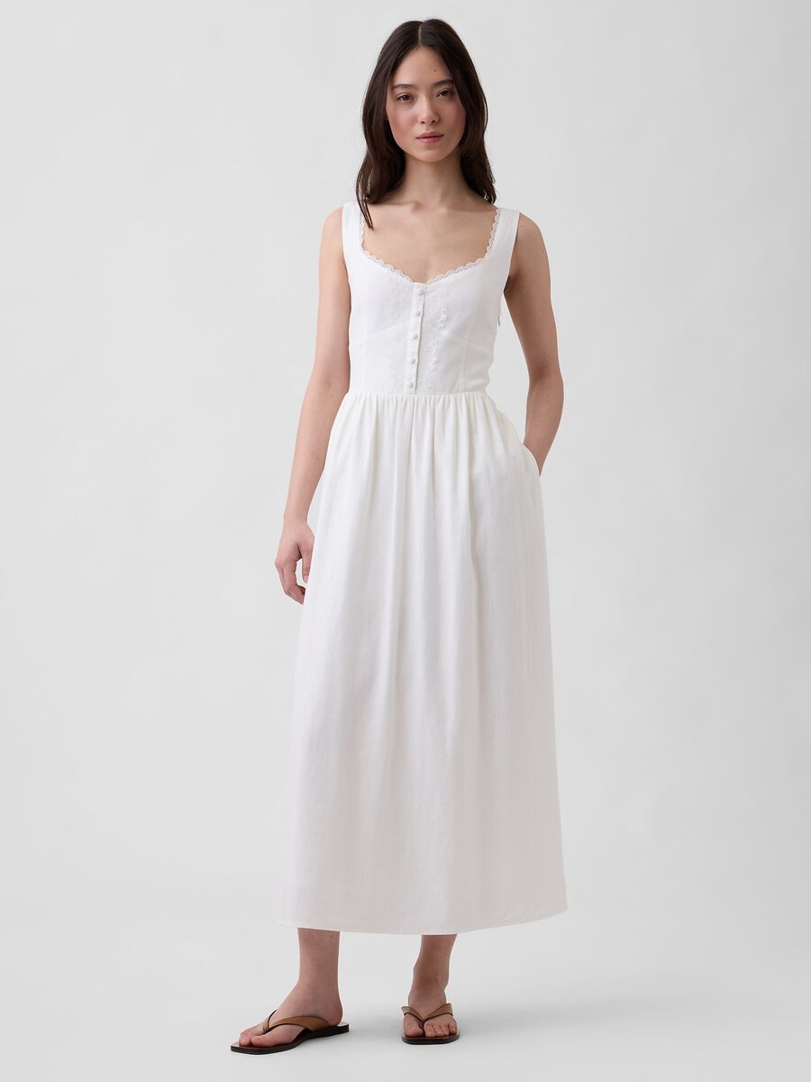 Midi dress in linen blend_0