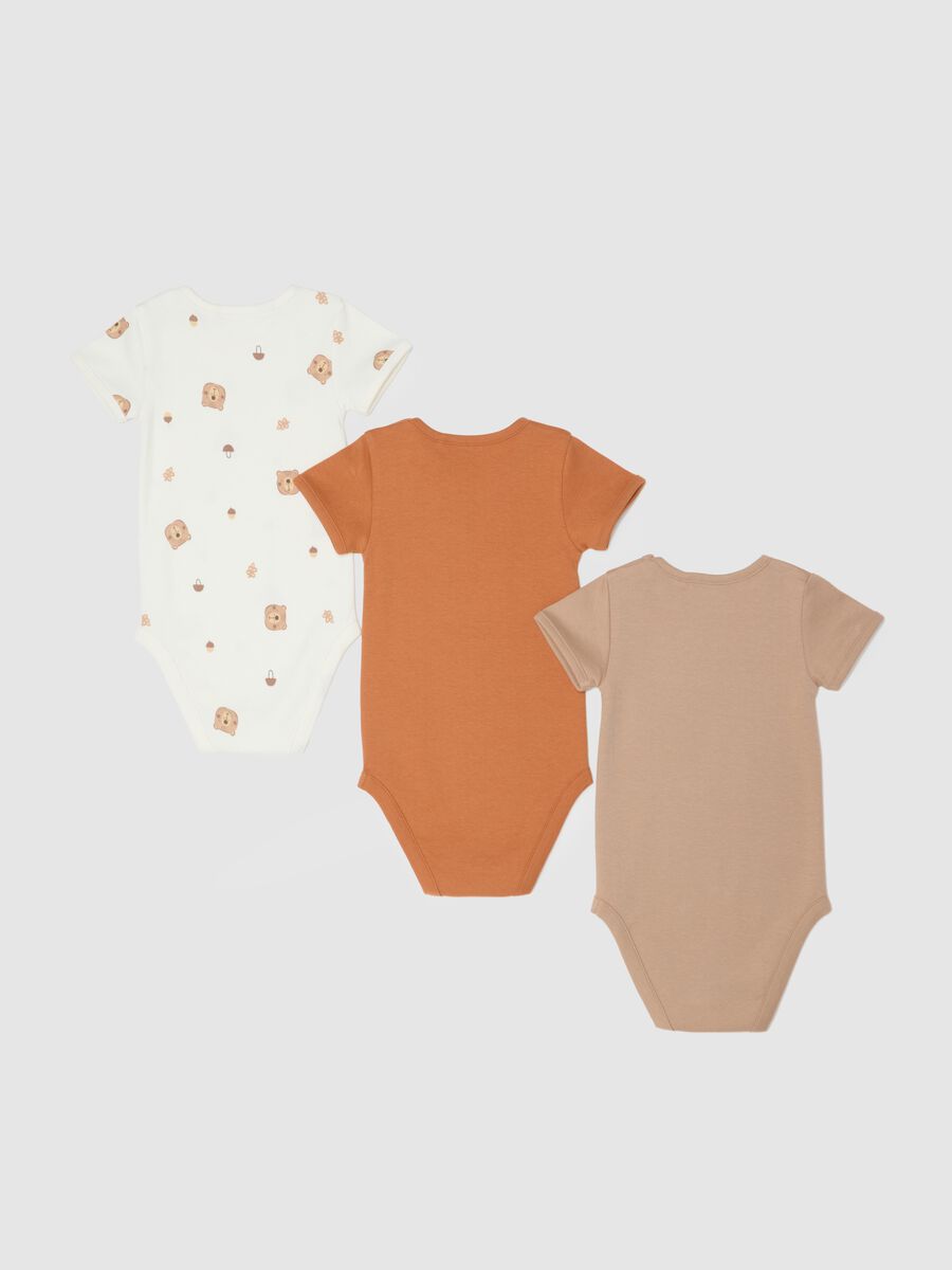 Multicolour pure cotton baby bodysuit tripack_1