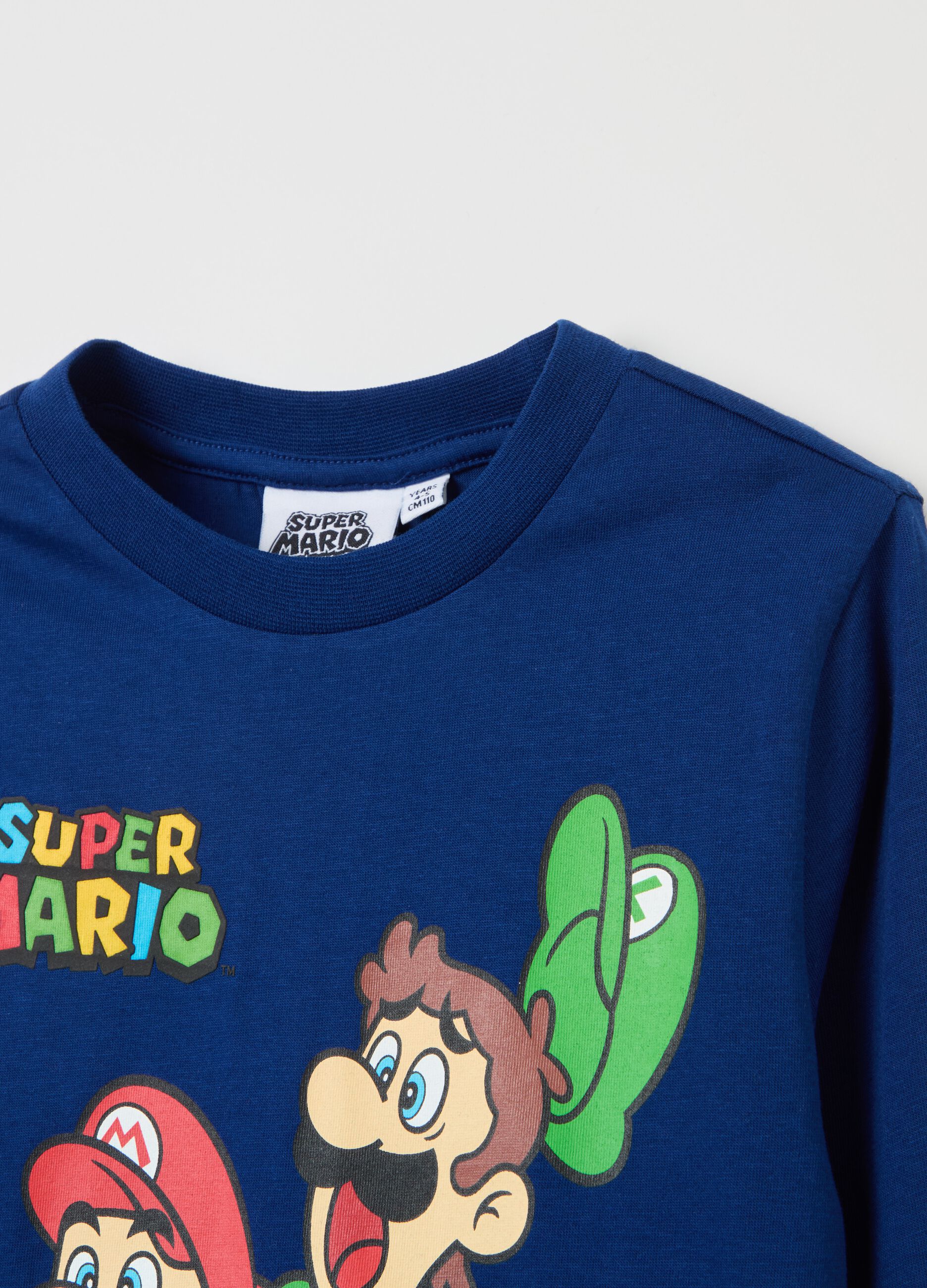 T shirt maniche lunghe stampa Super Mario Blu OVS KIDS da Bambino OVS