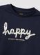 Blue organic cotton T-shirt with front print_3