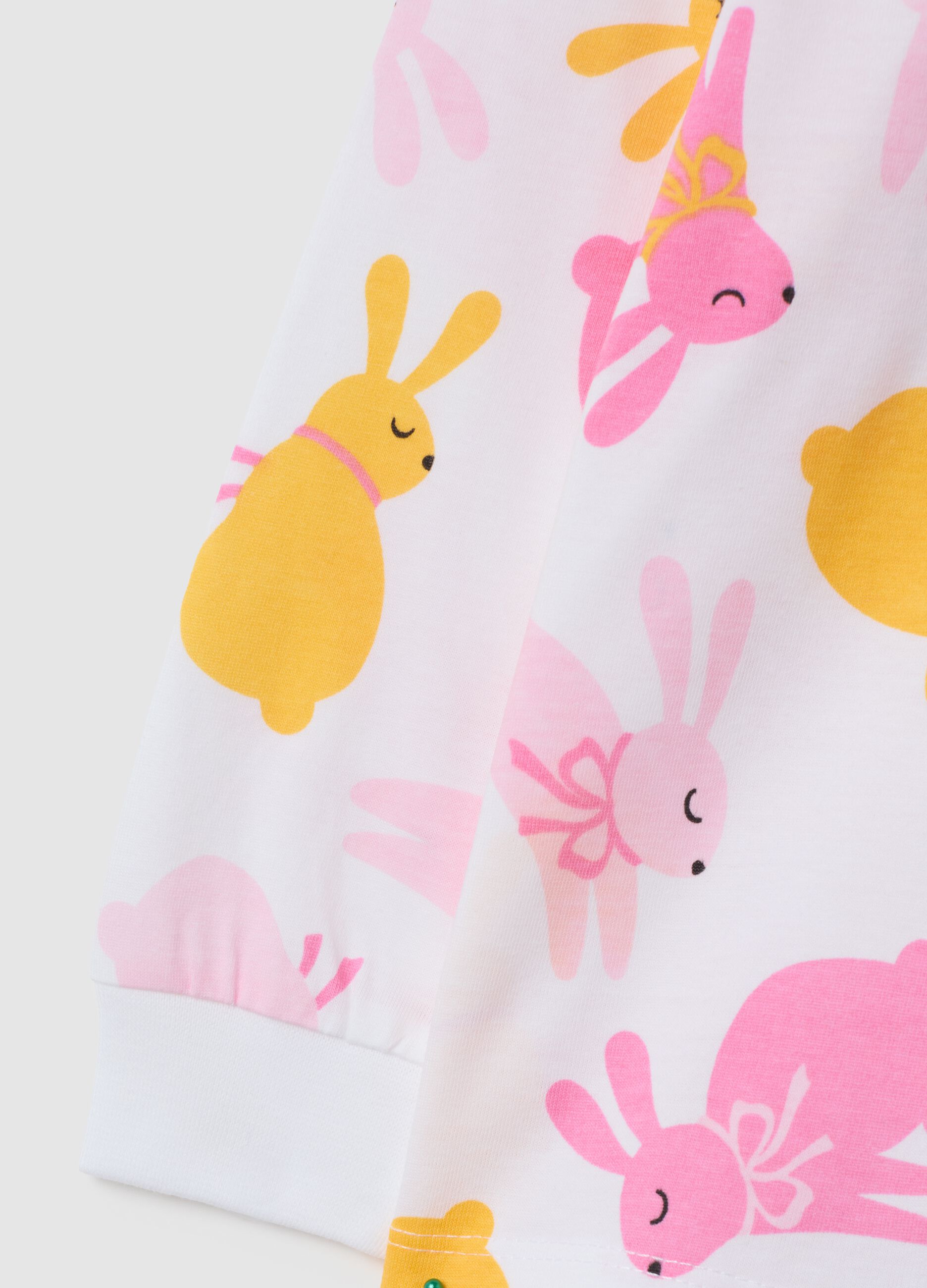 Girls' pyjamas in pure multicolour cotton with regular fit