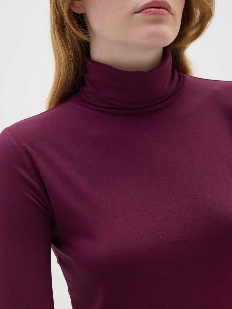Purple high-neck regular fit jumper_2