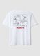 White pure cotton Peanuts print T-shirt, relaxed fit_5