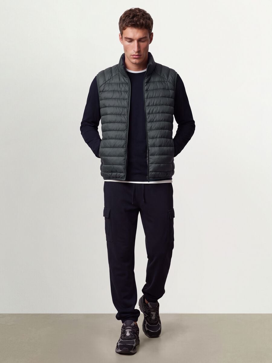 Green Ultralight padded gilet with zip_1